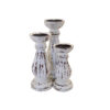 Goblet Candlesticks carved Set of 3  (SKU:50967)