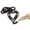 Wood Bead Heart Necklace (SKU:50941)