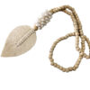 Wood Bead Shell Leaf Tassel (SKU: 51161)