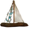 Driftwood Seaglass Boat   (SKU: 51231)