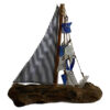 Driftwood Seaglass Boat   (SKU: 51232)