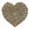 Driftwood Seaglass Heart Wall Decor   (SKU: 51233)